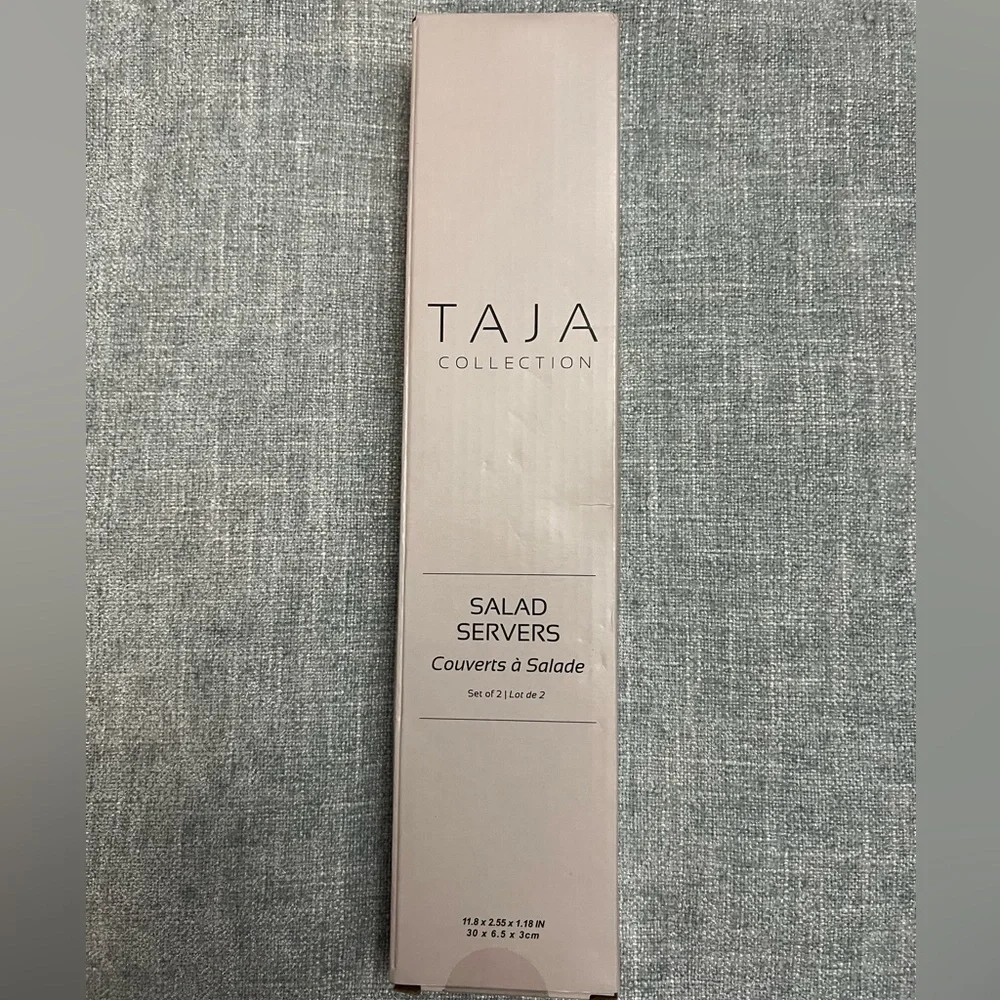 Taja Collection Elegant Gold Salad Server Set, new in sealed box